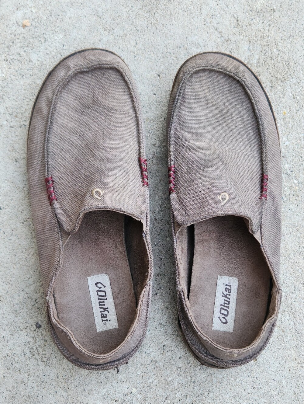 Olukai Moloa Kapa Slip On Canvas Brown Comfort Loafers Men's 12 Eu 45 - Picture 3 of 11